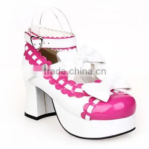 Ladies Relax High Heel Dinner Girls Bow Canvas Shoes thumbnail-3