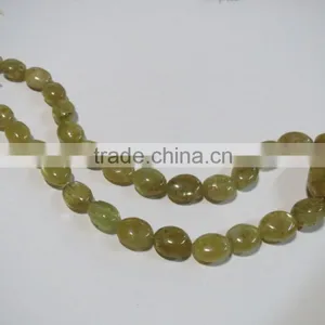 RARE Natural Chrysoberyl Cat's Eye Oval Stone Bead Necklace thumbnail-4