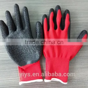 High Quality Latex Palm Coated Glove Nylon Dipping Black Latex Gloves thumbnail-1