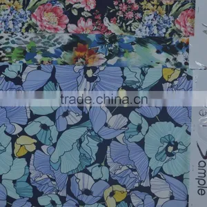 Colorful Big Flower Cotton AOP All Over Print Stretch Satin Fabric thumbnail-2