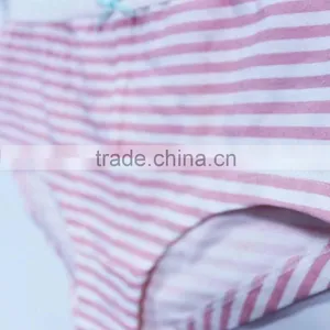 China Children's Underwear Factory 100% Cotton Stripe Girls Thong Underwear thumbnail-3