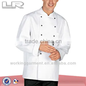 Men's White Long Sleeve Chef Jacket,100% Cotton High-end Chef Jacket thumbnail-1