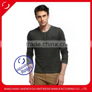 Custom Long Sleeve Plain t Shirt Men Design Wholesale China thumbnail-1