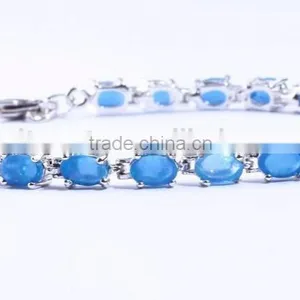 Fashion Hot Sell Women's Synthetic Fire Blue Opal Bracelet Jewelry thumbnail-2
