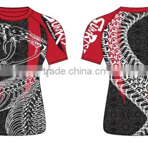 Custom Polyester Men's Short Sleeve MMA Rashguard BJJ OEM thumbnail-1