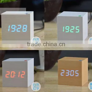 Promotion Wooden Clock Office Square Clock With 3 Alarms thumbnail-1