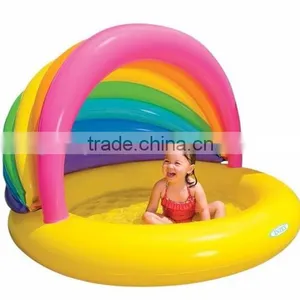 Children Rainbow Inflatable Play Pool Water Pool With Sunshade thumbnail-1