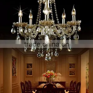 Good Quality K9 Crystal Chandelier Living Room Chandelier,Dining Room Chandelier Light With 5 Lights Cognac Color thumbnail-2