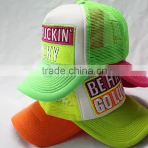 Top Popular Four Color Neon Trucker Cap With Embroidery and Applique thumbnail-5