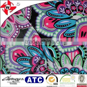 Shiny Nylon Lycra Printed Spandex Floral Printed Sportswear Fabric thumbnail-3