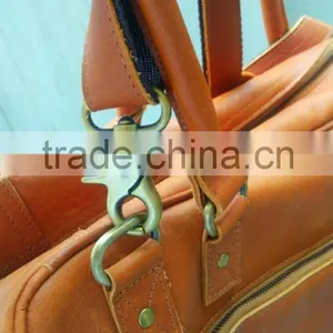 Tan Leather Travel Bag thumbnail-4