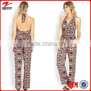 Women Playsuits Wholesale Retro Pattern Printing Jumpsuits/playsuits Women Sexy Jumpsuits thumbnail-1