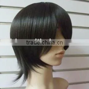Black Cosplay Wig Short Synthetic Hair Wigs thumbnail-1