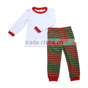 Wholesale 2016 Baby Boutique Clothing Red and Green Strip Kids Christmas Pajamas thumbnail-5