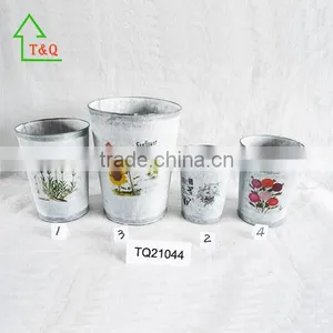 Shabby Chic 3 Flower Herb Garden Kitchen Gift Metal Plant Pot Planters thumbnail-2