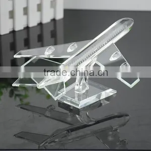 Pure Clear Crystal Propeller-driven Aircraft/airline/Boeing Aeroplane for Crystal Transport Models With Engraved (R-1051 thumbnail-3