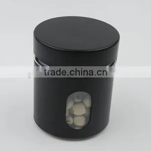 350ml Black Colored Iron Covered Glass Jar With Metal Screw Lid, Glass Coffee Jar thumbnail-2
