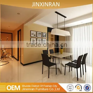 Dining Room White Marble Top Stainless Steel Frame Dining Table thumbnail-4