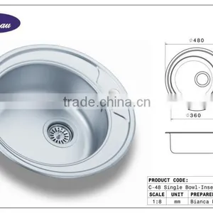 C-48 Linen Stainless Steel Kitchen Sink (DE101) thumbnail-1