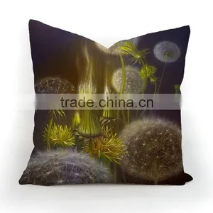 Plain Linen/cotton Dandelion Design Print Sofa Decor Pillow Case thumbnail-4