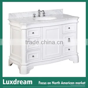 Dark Grey Matte Solid Wood Bathroom Vanity With 48" Bathroom Cabinet thumbnail-6