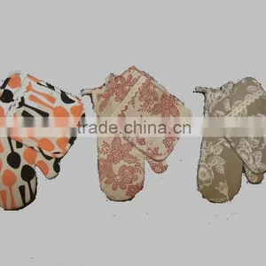 Big Size Cotton Linen Silk Screen Printing Pot Holder and Glove Pocket Kitchen Set thumbnail-1