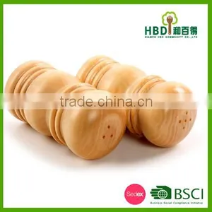 Kitchen Wooden Manual Salt and Pepper Shaker Set thumbnail-1