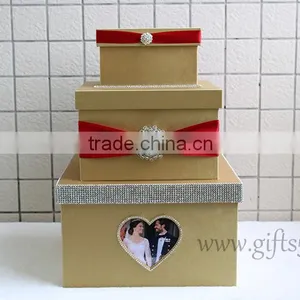 Excellent Gold Wedding Keepsake Box Large Wedding Card Boxes in Handmade thumbnail-1