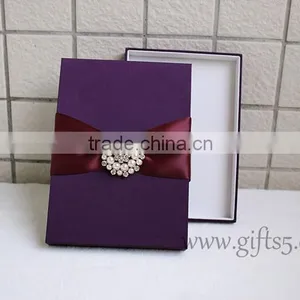 Gracefull Handmade Purple Wedding Invitation Gift Boxes thumbnail-1