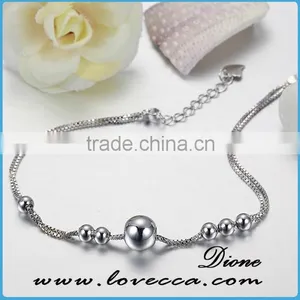 China Wholesale 925 Sterling Silver Bracelet Women Love Heart Silver Chain thumbnail-5