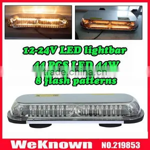 DC12V-24V 44 LED 44W Magnets Emergency Strobe Lightbar Amber/Blue ,8 Flash Way LED Warning Light thumbnail-2
