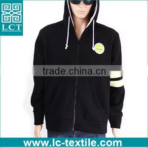 Slim Fit Zipper-up Thick Cotton Black Crop Hoodies for Men thumbnail-1