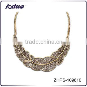 Fashion Jewelry Wholesale Simple Hollow Leaves Necklace thumbnail-1