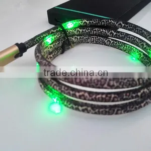 Mobile Phone Accessories Factory Shoelace LED USB Cable 2 in 1 Sync Data Cable for Vinko Mobile Phone thumbnail-5