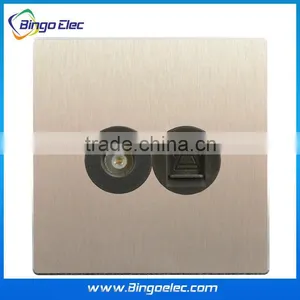 Metal Surface TV and TEL Data Wall Socket thumbnail-1