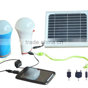 Solar Lamp,solar Camping Lantern,solar Home Kit Inbuilt Li-ion Battery for 2 Bulbs and Charge Mobile,light is Adjustable thumbnail-1