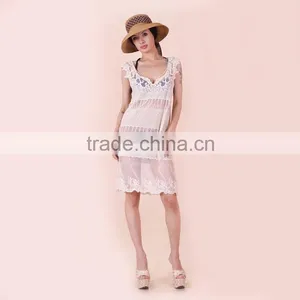 Latest Design Sleeveless Sexy Lady Crochet Beach Summer Dresses thumbnail-2