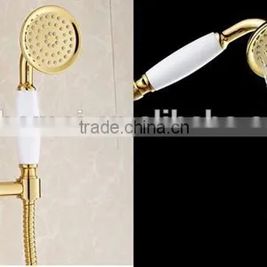 Exposed Contemporary Brass Bath&shower Faucet Set in Vacuum Coating Gold Finish thumbnail-4