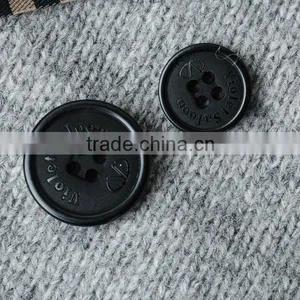 4 Holes Black Natural Corozo Jeans Button With Logo Engraved on in Size 24L&32L thumbnail-1