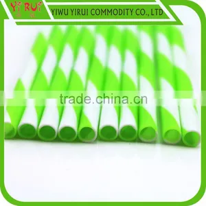 pp Drinking Straw With Spiral Green and White Color thumbnail-1