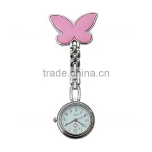Cute Butterfly Clip Brooch Chain Brooch Digital Pocket Nurse Watch thumbnail-2