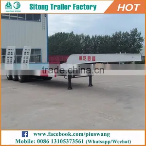 Tri-axle Semi Trailer 60-100tons Used Low Bed Trailers for Sale thumbnail-2