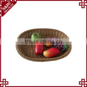 Excellent Quality Handcrafts Cane Woven Oval Fruit Basket for Display thumbnail-1