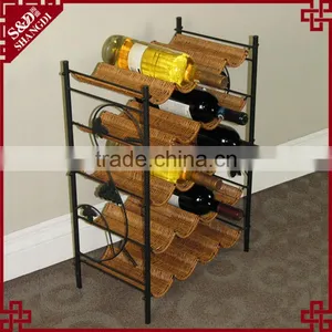 Latest 5 Levels Design Metal & Wicker Craft Display Used Wine Rack thumbnail-1