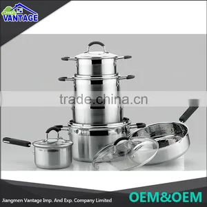 Wholesale Stainless Steel Nonstick Pot 12pcs Cookware Set With Silicone Handle thumbnail-1