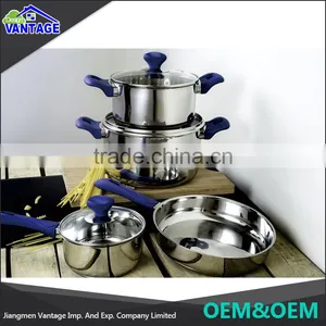 7pcs Colorful Cooking Pot and Frying Pan Bakelite Handle Non-stick Cookware Sets thumbnail-2