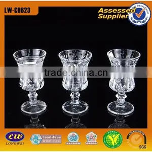 Tall and Thin Drinking Glass Cup/Carved Glass Cup thumbnail-1