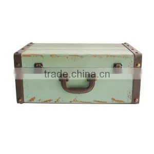Distressed Colorful Wooden Storage Box Vintage Wooden Box Wooden Storage Case thumbnail-1