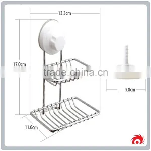New Stainless Steel Bathroom Toilet Shower Sucker Suction Sink Tray Dish Hanging Soap Holder thumbnail-5