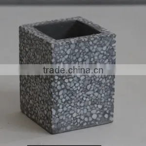 Concrete Terrazzo Pot Square Terrazzo Vase thumbnail-1